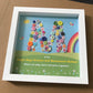 Button letter frame for creche or playschool